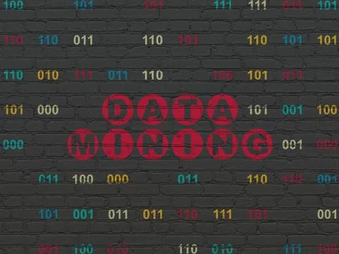 Information concept: Data Mining on wall background Stock Illustration
