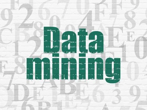 Information concept: Data Mining on wall background Illustrazione stock