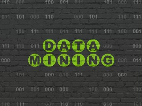 Information concept: Data Mining on wall background Illustrazione stock