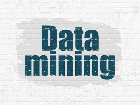 Information concept: Data Mining on wall background Illustrazione stock