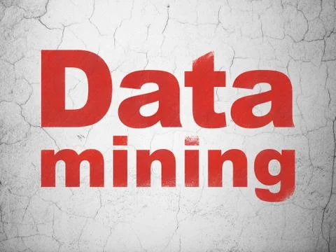 Information concept: Data Mining on wall background Illustrazione stock