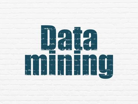 Information concept: Data Mining on wall background Illustrazione stock