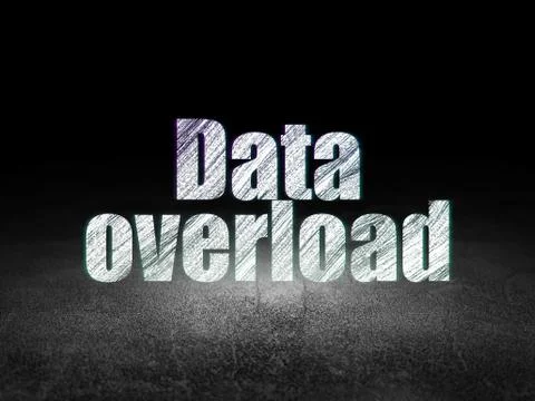 Information concept: Data Overload in grunge dark room イラスト素材