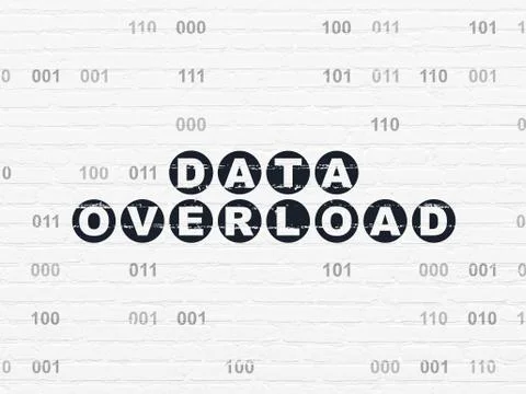 Information concept: Data Overload on wall background Illustrazione stock