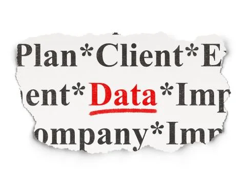 Information concept: Data on Paper background Illustrazione stock