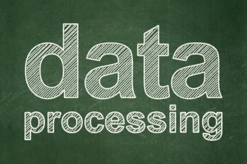 Information concept: Data Processing on chalkboard background 스톡 일러스트
