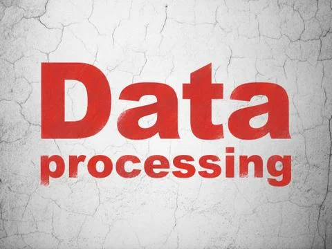 Information concept: Data Processing on wall background Stock Illustration