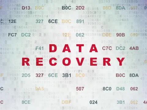Information concept: Data Recovery on Digital Paper background Stock Illustration