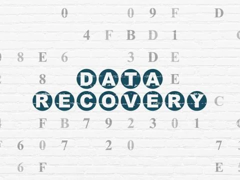 Information concept: Data Recovery on wall background Illustrazione stock