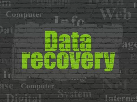 Information concept: Data Recovery on wall background Stock Illustration