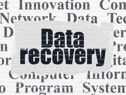 Information concept: Data Recovery on wall background Illustrazione stock