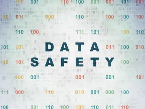 Information concept: Data Safety on Digital Data Paper background 스톡 일러스트