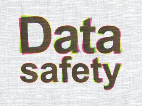 Information concept: Data Safety on fabric texture background Stock Illustration