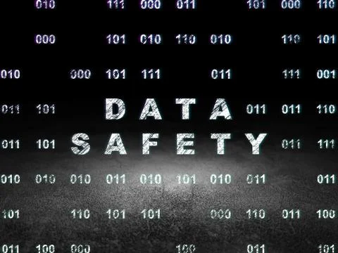Information concept: Data Safety in grunge dark room Stock Illustration
