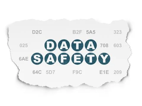 Information concept: Data Safety on Torn Paper background 스톡 일러스트