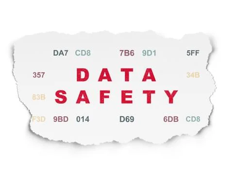 Information concept: Data Safety on Torn Paper background 스톡 일러스트