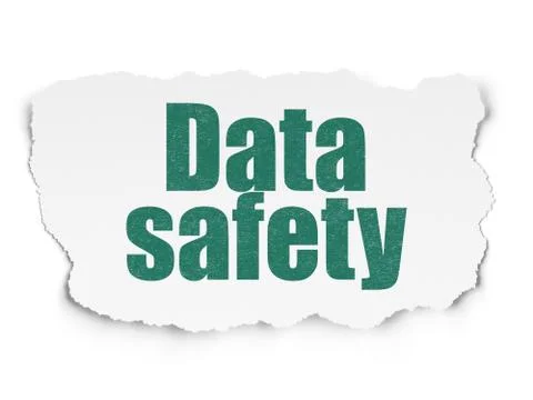 Information concept: Data Safety on Torn Paper background 스톡 일러스트