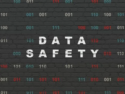 Information concept: Data Safety on wall background Stock Illustration