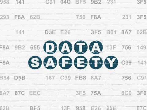 Information concept: Data Safety on wall background Stock Illustration