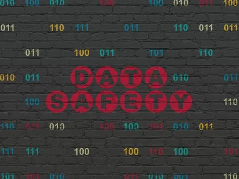 Information concept: Data Safety on wall background Illustrazione stock