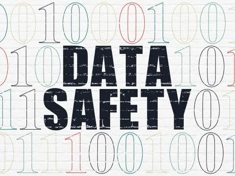 Information concept: Data Safety on wall background 库存插图