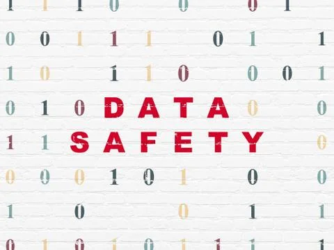 Information concept: Data Safety on wall background Illustrazione stock