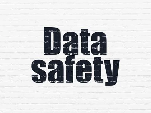 Information concept: Data Safety on wall background Illustrazione stock