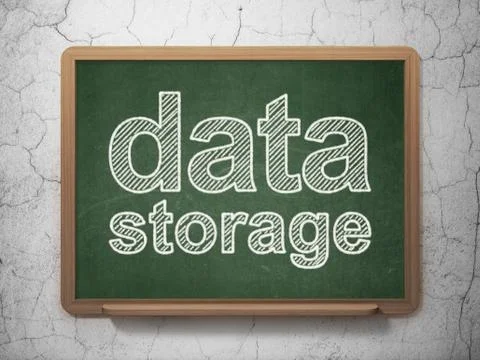 Information concept: Data Storage on chalkboard background Illustrazione stock