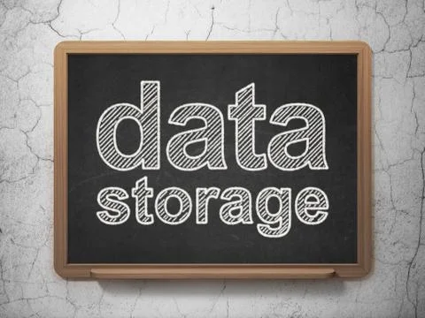 Information concept: Data Storage on chalkboard background Stock Illustration