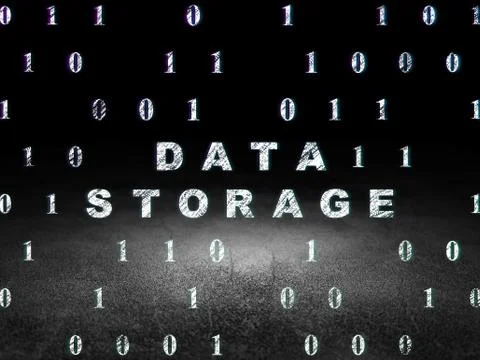 Information concept: Data Storage in grunge dark room Stock Illustration