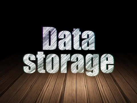 Information concept: Data Storage in grunge dark room イラスト素材