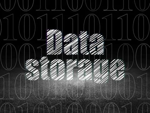 Information concept: Data Storage in grunge dark room イラスト素材