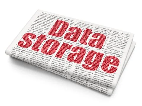 Information concept: Data Storage on Newspaper background Stock Illustration