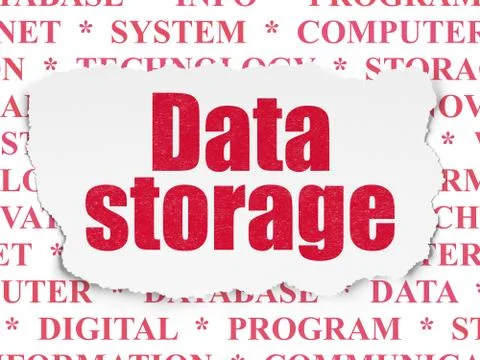 Information concept: Data Storage on Torn Paper background 스톡 일러스트