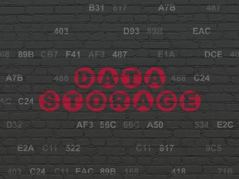 Information concept: Data Storage on wall background Illustrazione stock