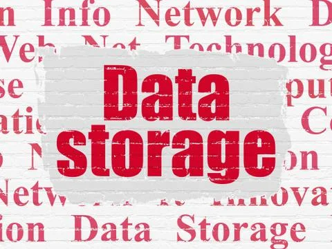 Information concept: Data Storage on wall background Stock Illustration
