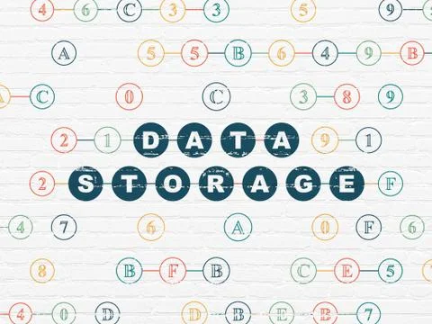 Information concept: Data Storage on wall background 스톡 일러스트