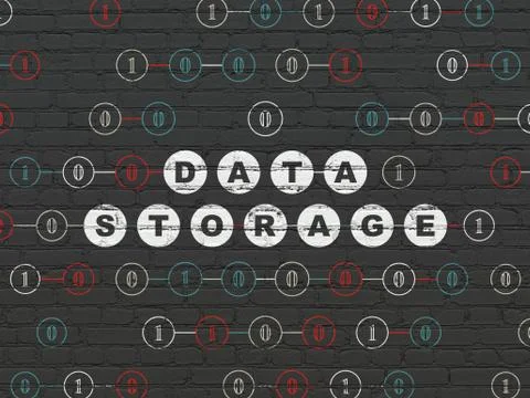 Information concept: Data Storage on wall background 库存插图