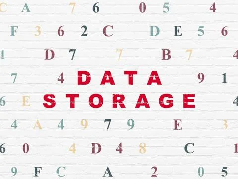 Information concept: Data Storage on wall background Illustrazione stock