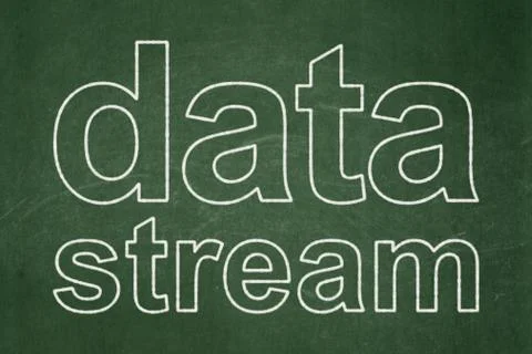 Information concept: Data Stream on chalkboard background Stock Illustration