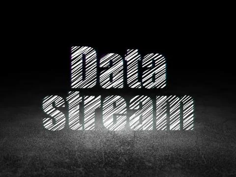 Information concept: Data Stream in grunge dark room Stockillustratie