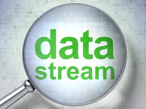 Information concept: Data Stream with optical glass Illustrazione stock