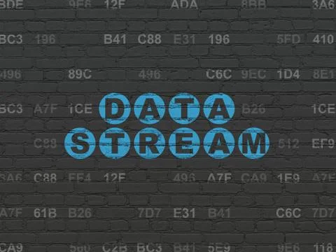 Information concept: Data Stream on wall background Stock Illustration