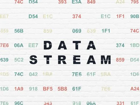 Information concept: Data Stream on wall background Illustrazione stock