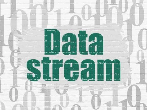 Information concept: Data Stream on wall background Stock Illustration
