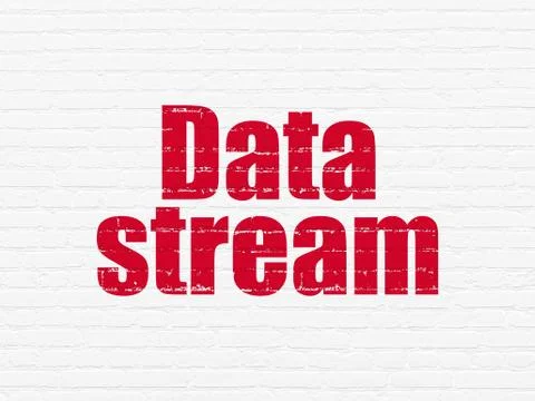 Information concept: Data Stream on wall background 스톡 일러스트