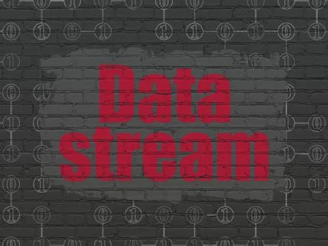 Information concept: Data Stream on wall background Stockillustratie