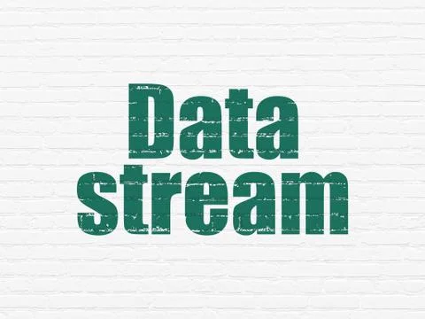 Information concept: Data Stream on wall background Illustrazione stock