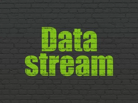 Information concept: Data Stream on wall background Illustrazione stock