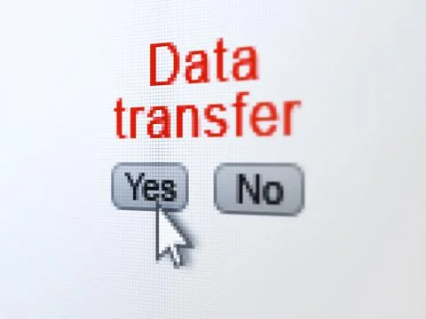 Information concept: Data Transfer on digital computer screen Illustrazione stock